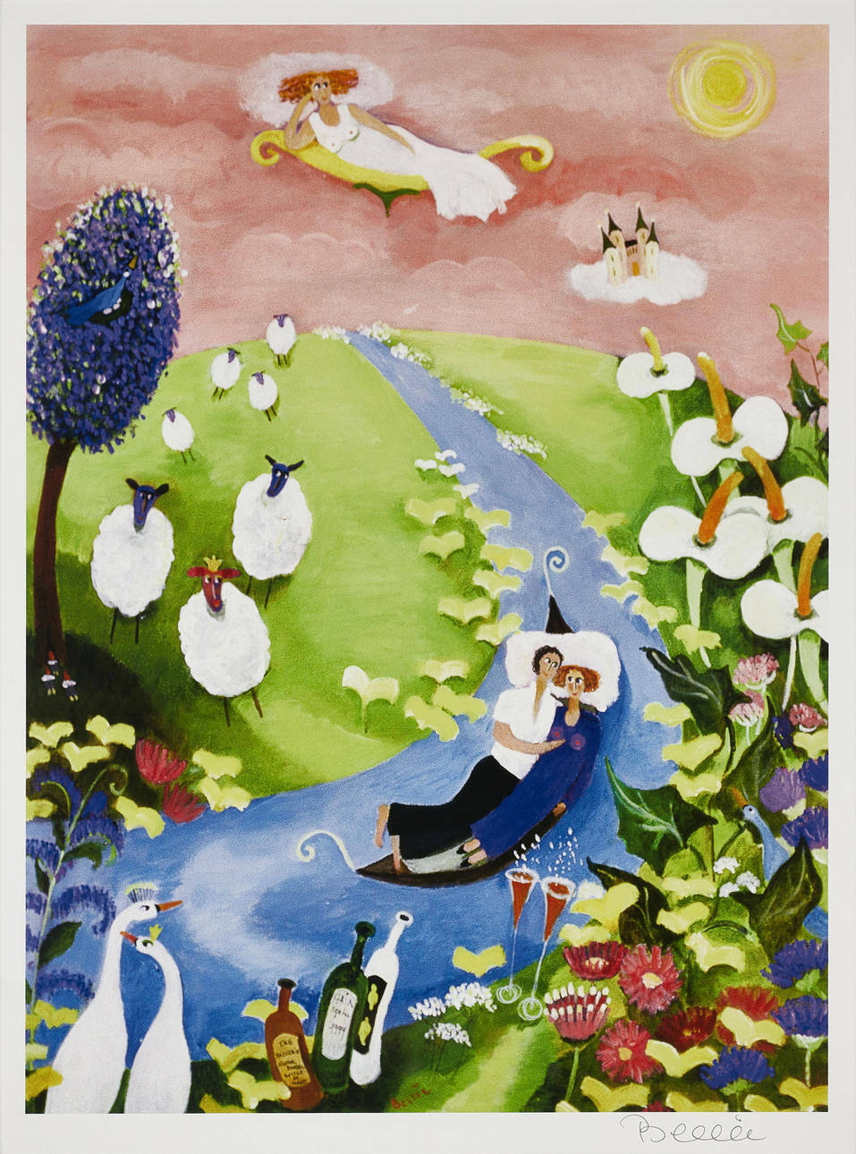 BESSIE JOHANSON. “La Dolce Vita”, signed, color offset.