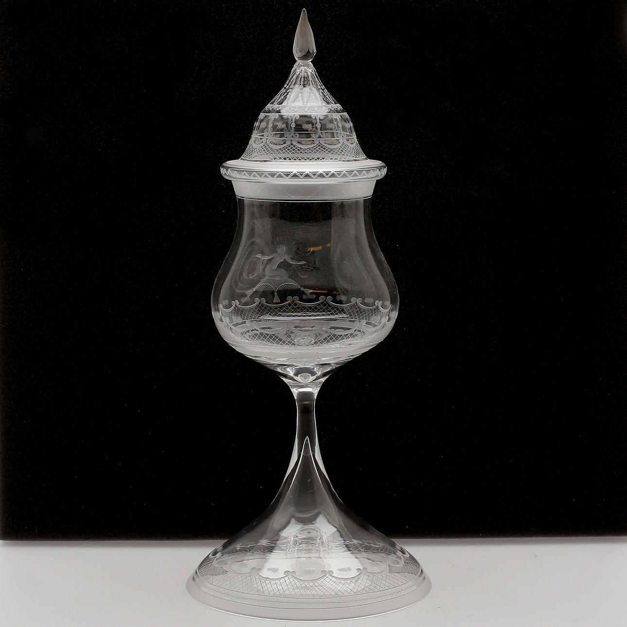 POKAL, Simon Gate, glas, "Aurora", Orrefors 1927.