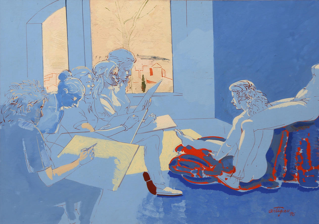 FRANCESC ARTIGAU. Painting lesson.