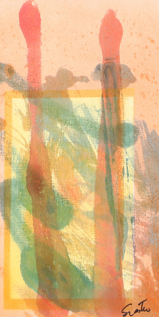 OIDENTIFIERAD KONSTNÄR. Composition, mixed media, indistinctly signed.