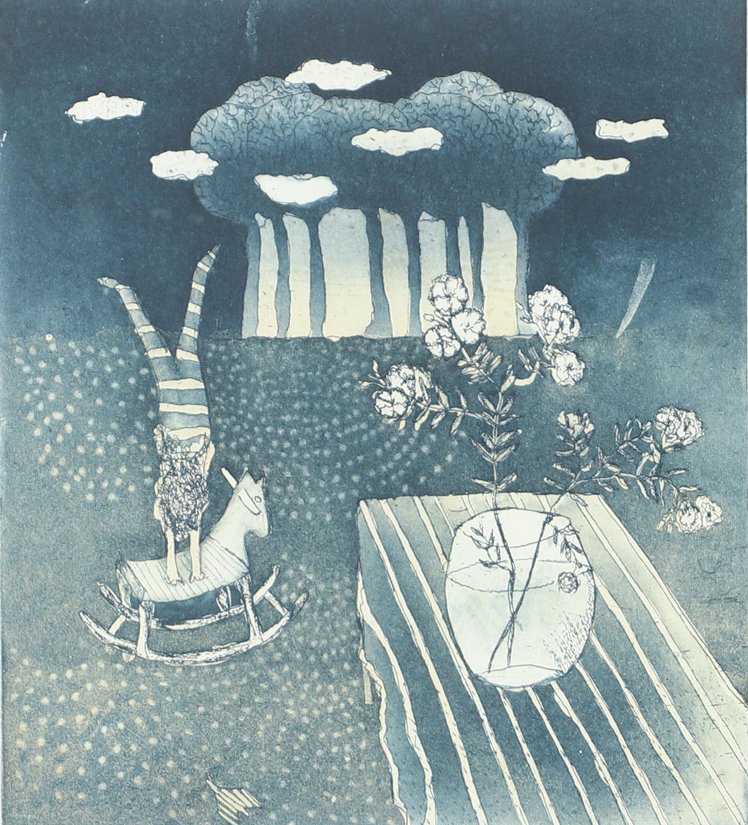 HELMTRUD NYSTRÖM. Composition, etching, signed.