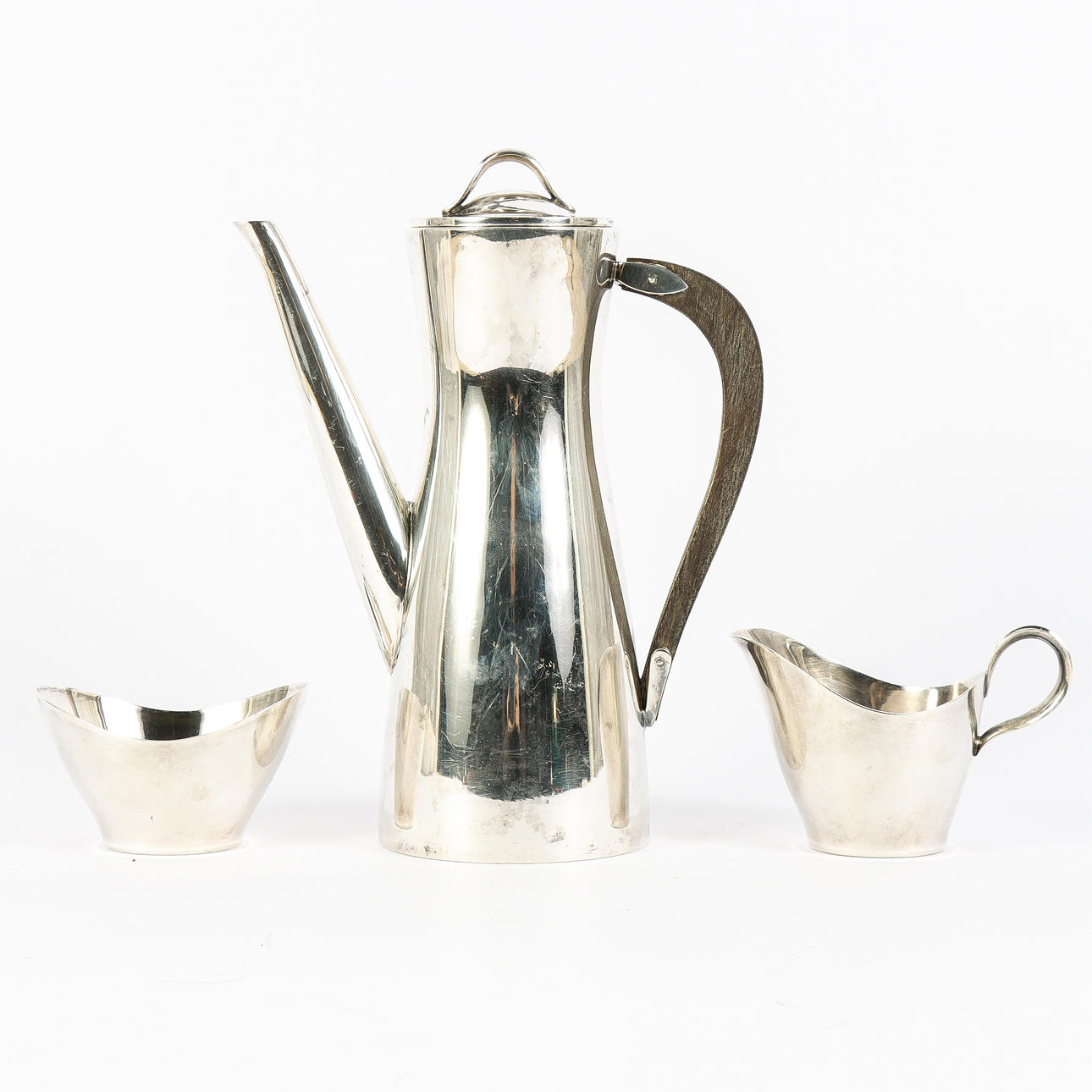 COFFEE SET, nickel silver, Art Deco.