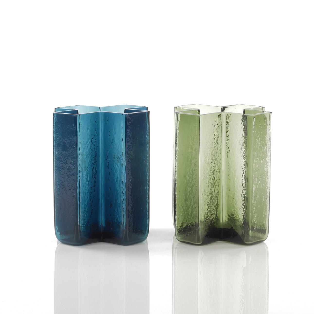 BODIL KJAER. Two vases, Kryssvas”, Gullaskruf, 1960s.