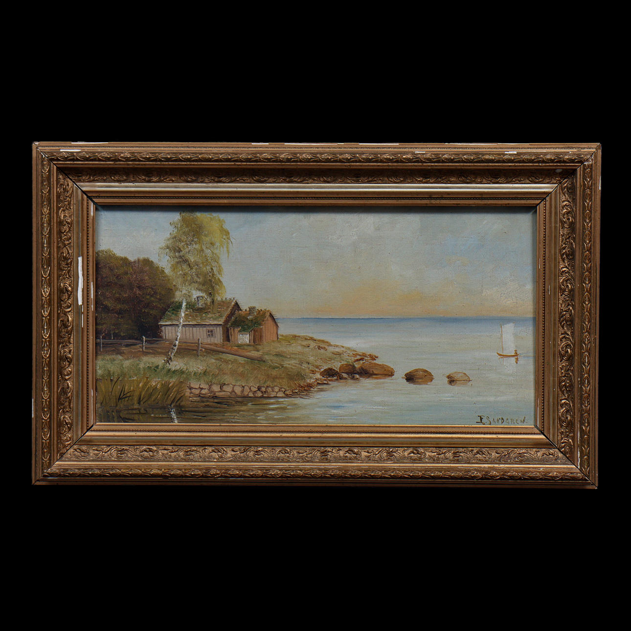 UNIDENTIFIED ARTIST, OIL ON PANEL, E. SANDGREN, SIGNED.