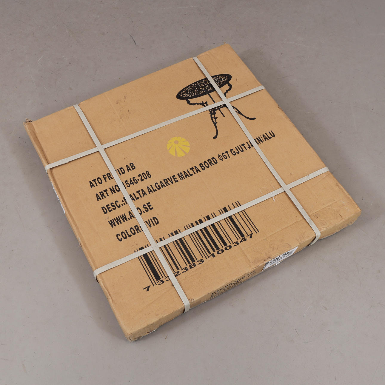 A 21st-century metal garden table.