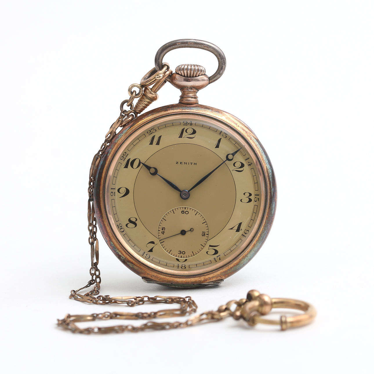 ZENITH, pocket watch, silver outer case, 1940s.