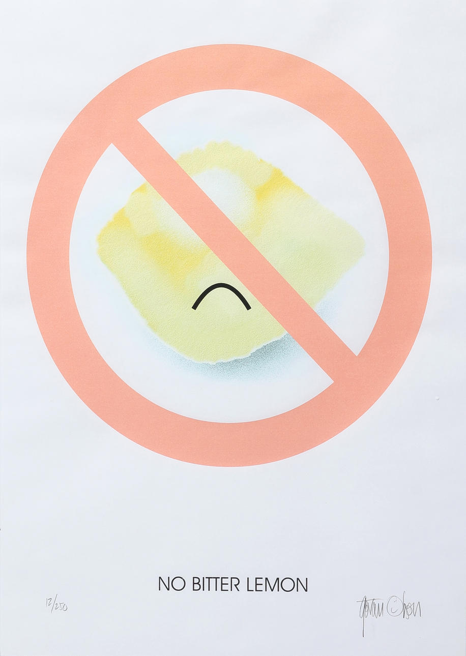 OIDENTIFIERAD KONSTNÄR. Colour lithograph, “No Bitter Lemon”, signed and numbered 12/250.