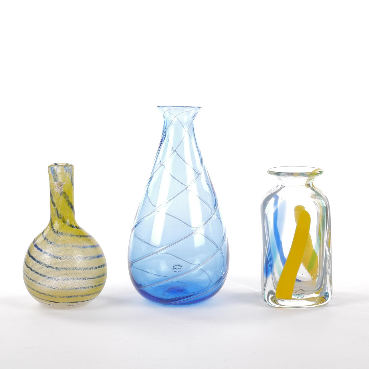 VASER, 3 st, konstglas, Gullaskruf.