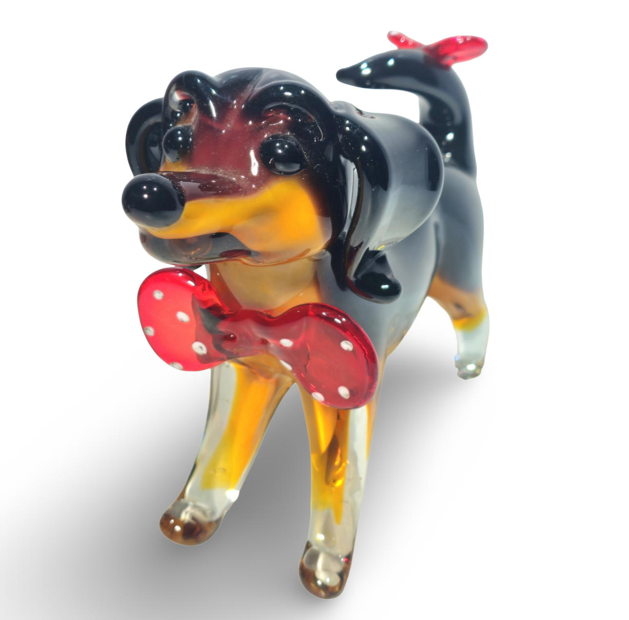 Dog figure in Murano glass.