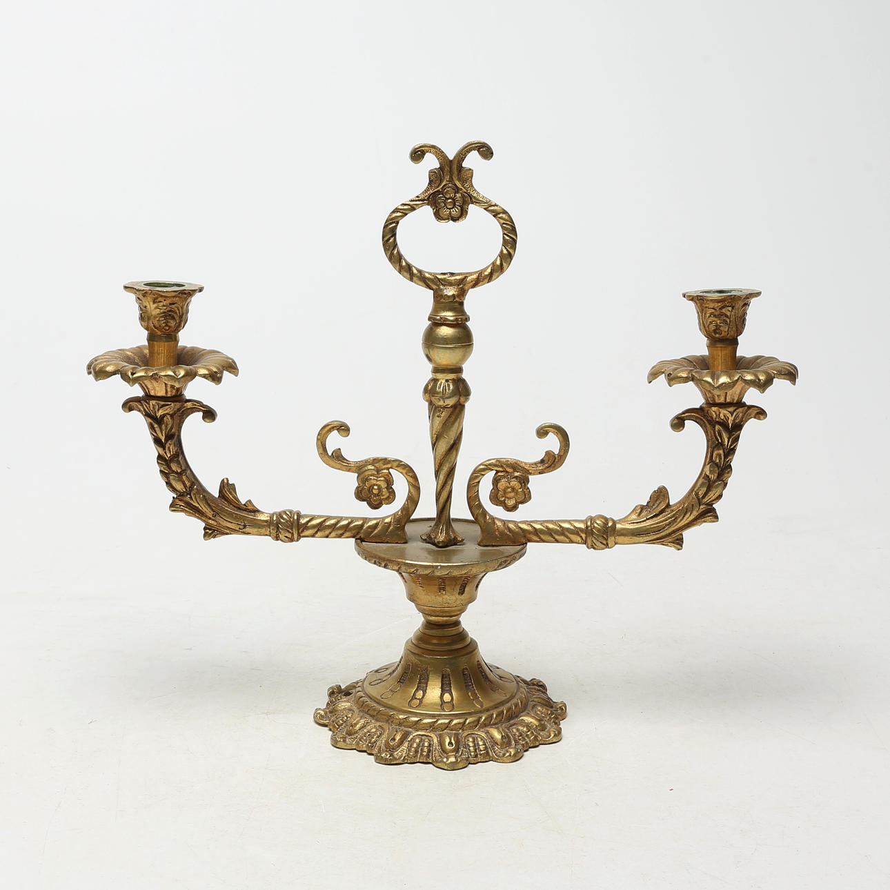 A metal candelabra.