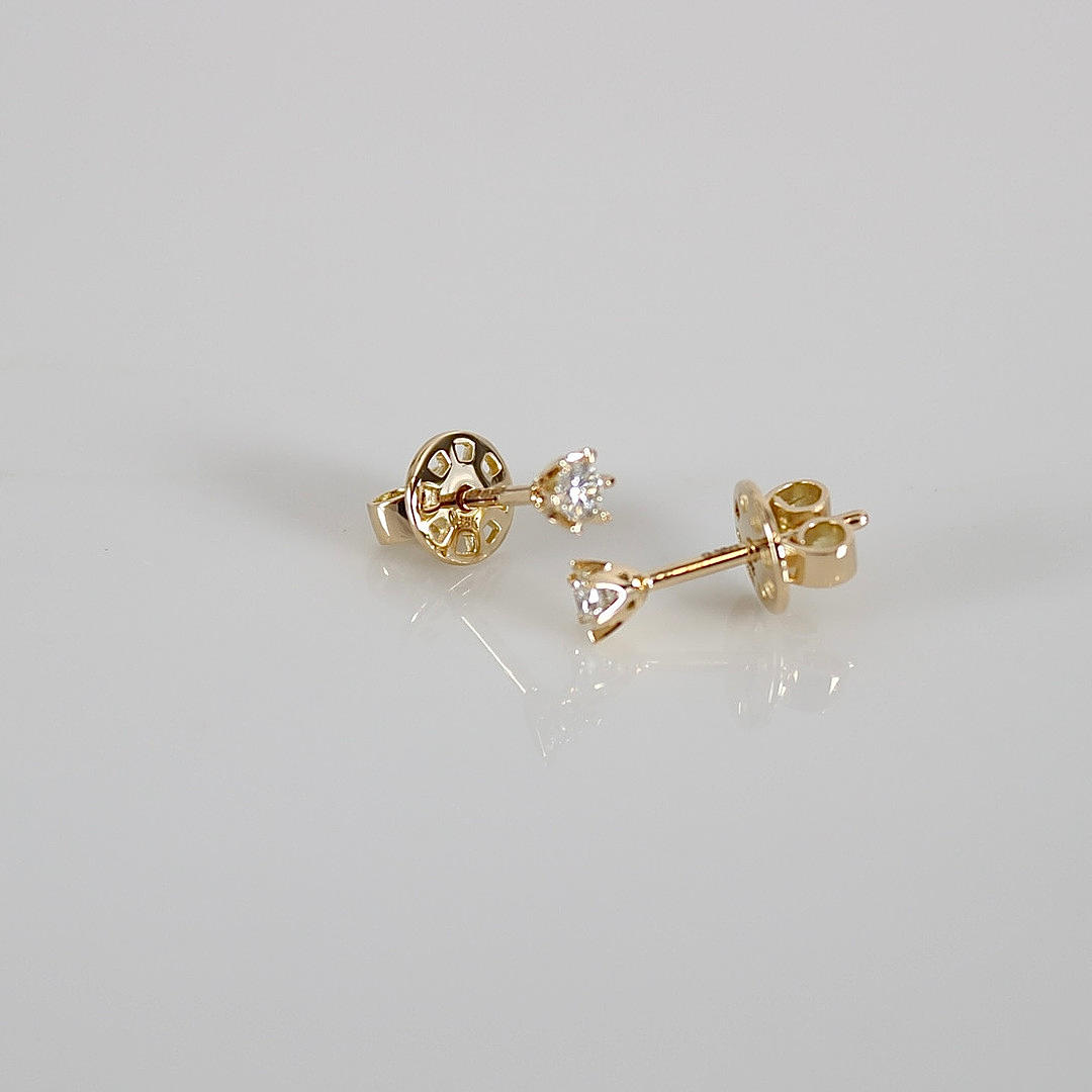 SOLITAIRE EARRINGS, 0,17ct, 18K.