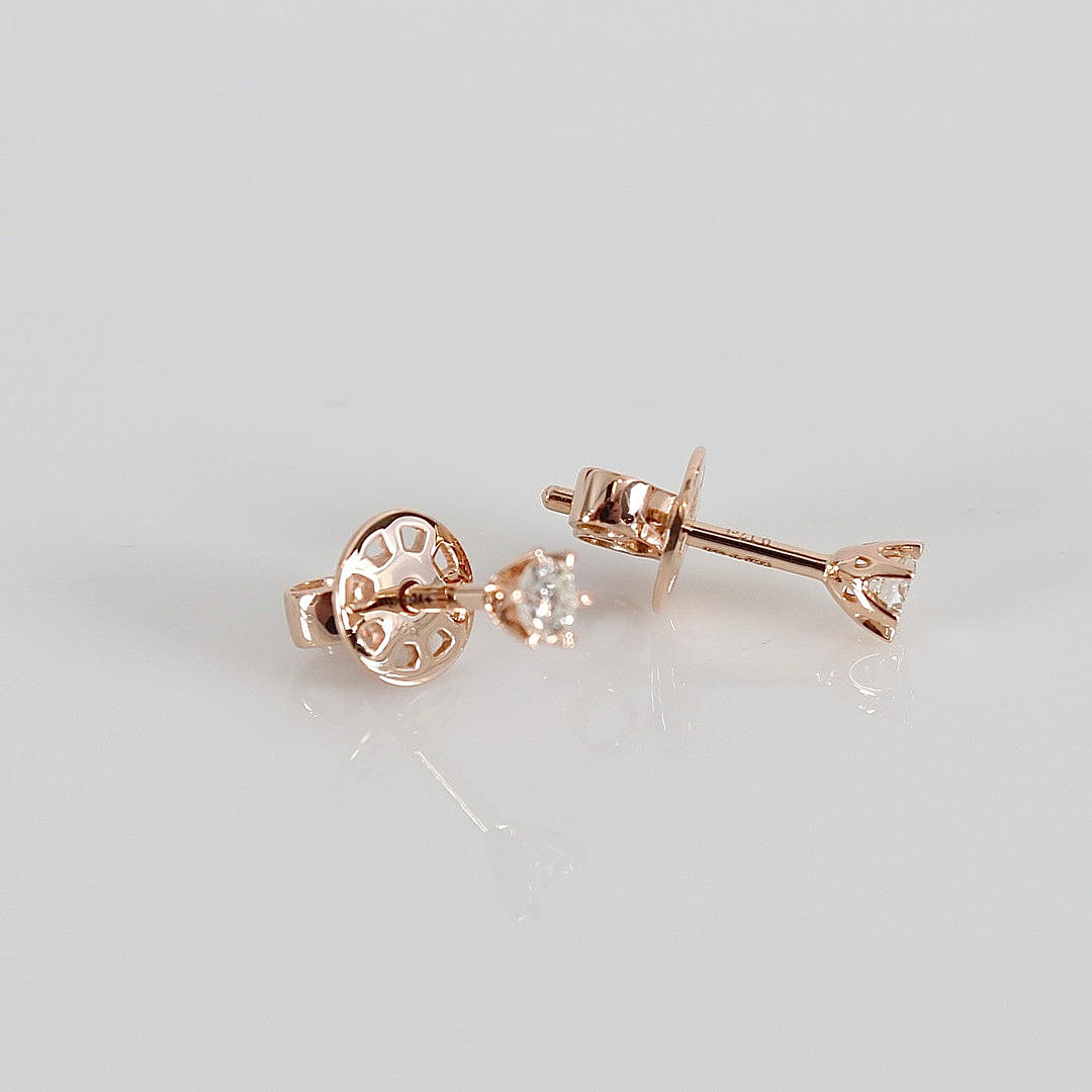 SOLITAIRE EARRINGS, 0,17ct, rose gold 18K.