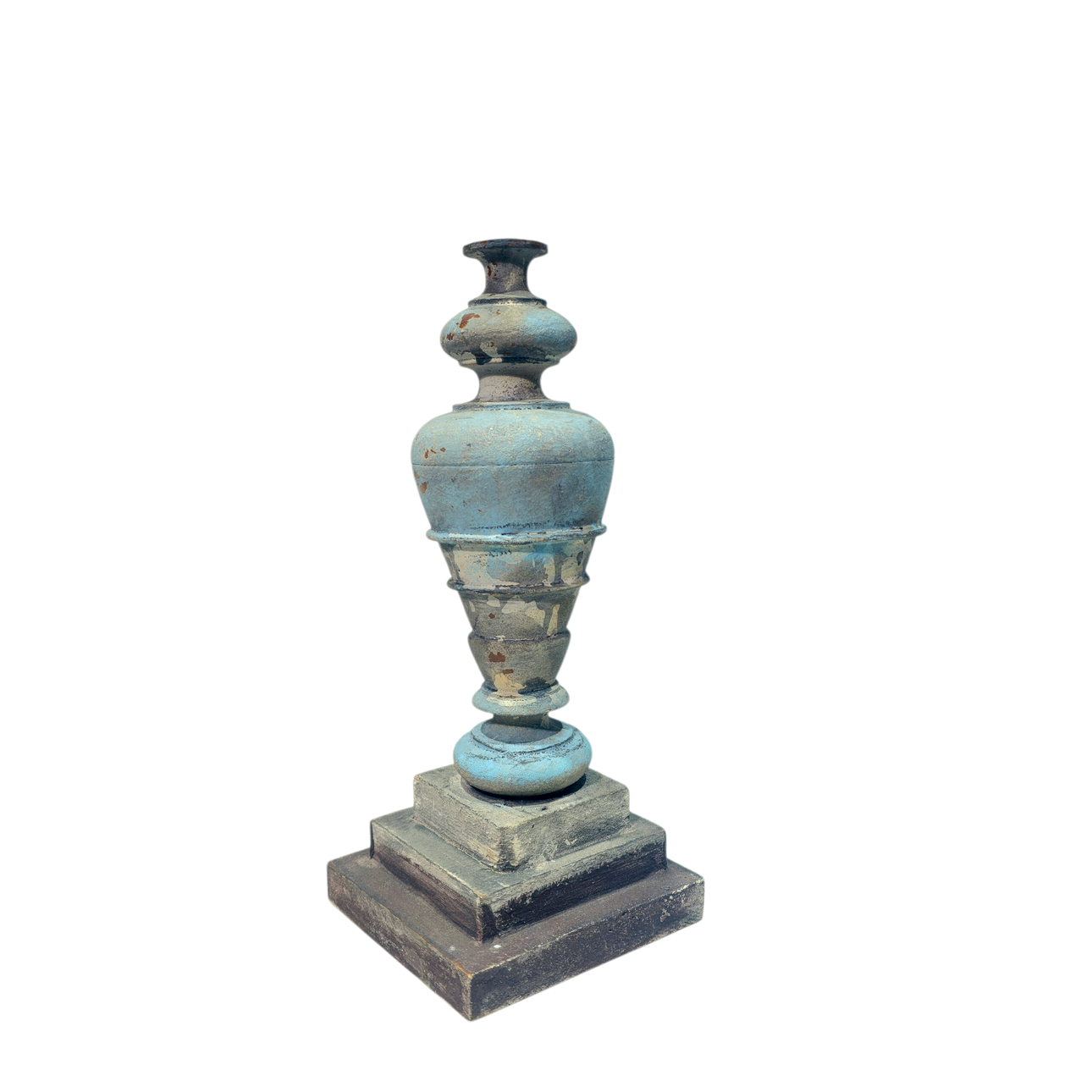 Carved balustrated wooden column.