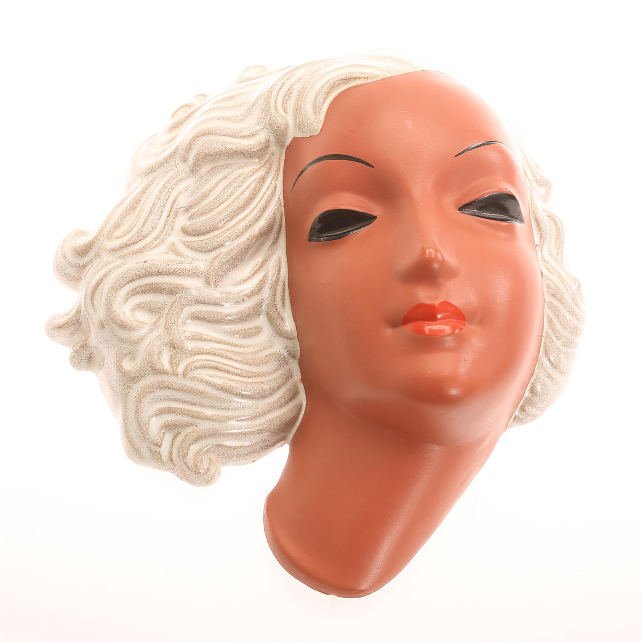 WALL MASK, earthenware, Goldscheider.