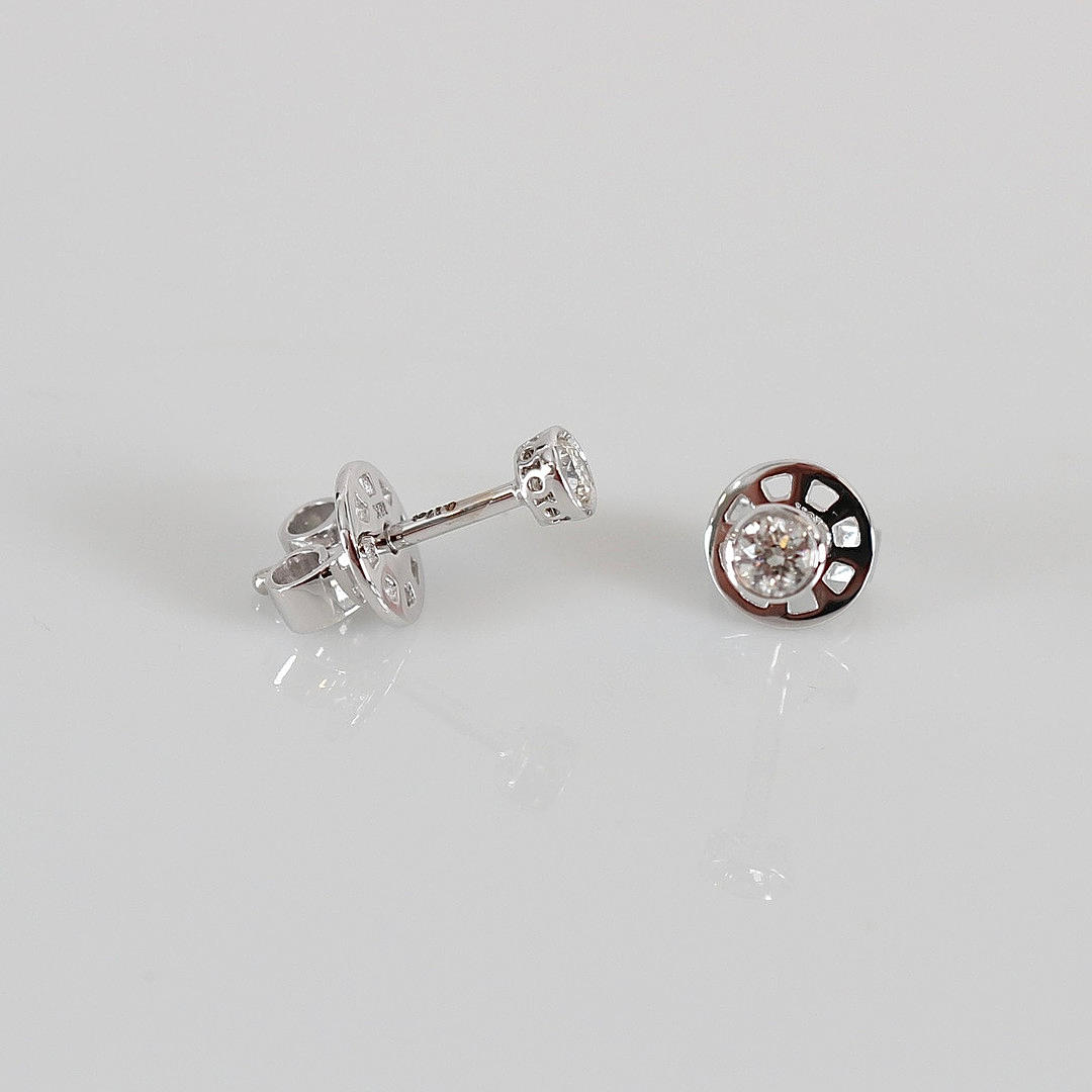 SOLITAIRE EARRINGS, 0,16ct, white gold 18K.