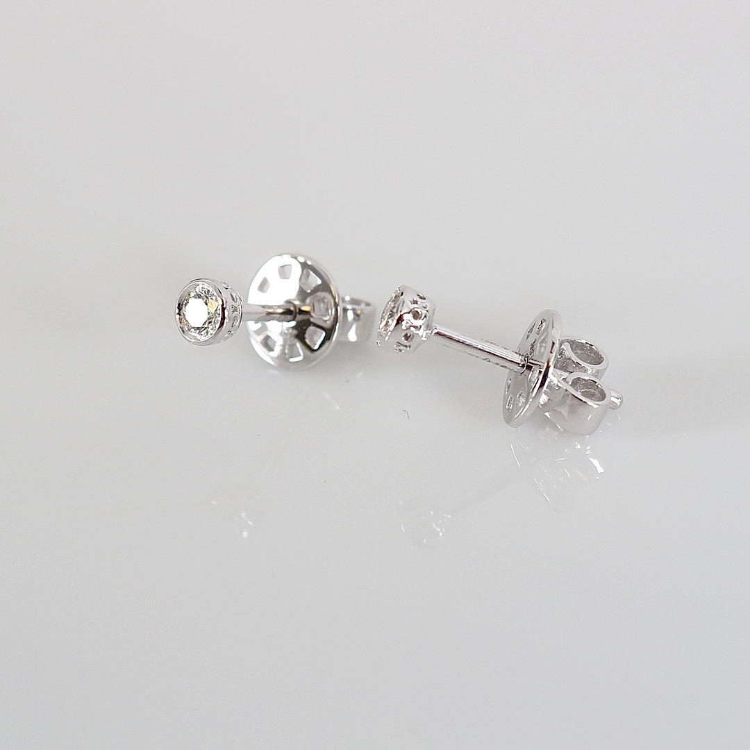 SOLITAIRE EARRINGS, 0,16ct, white gold 18K.