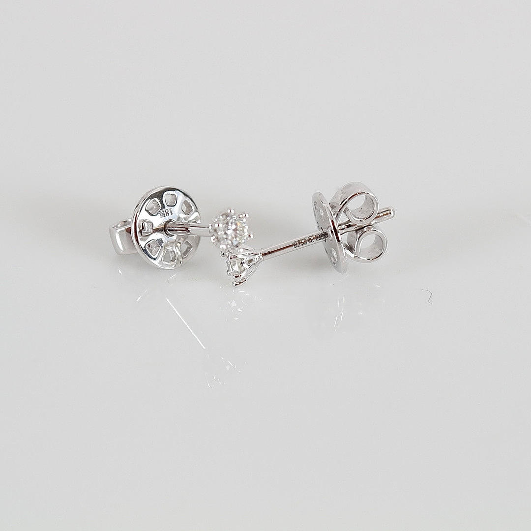 SOLITAIRE EARRINGS, 0,16ct, white gold 18K.