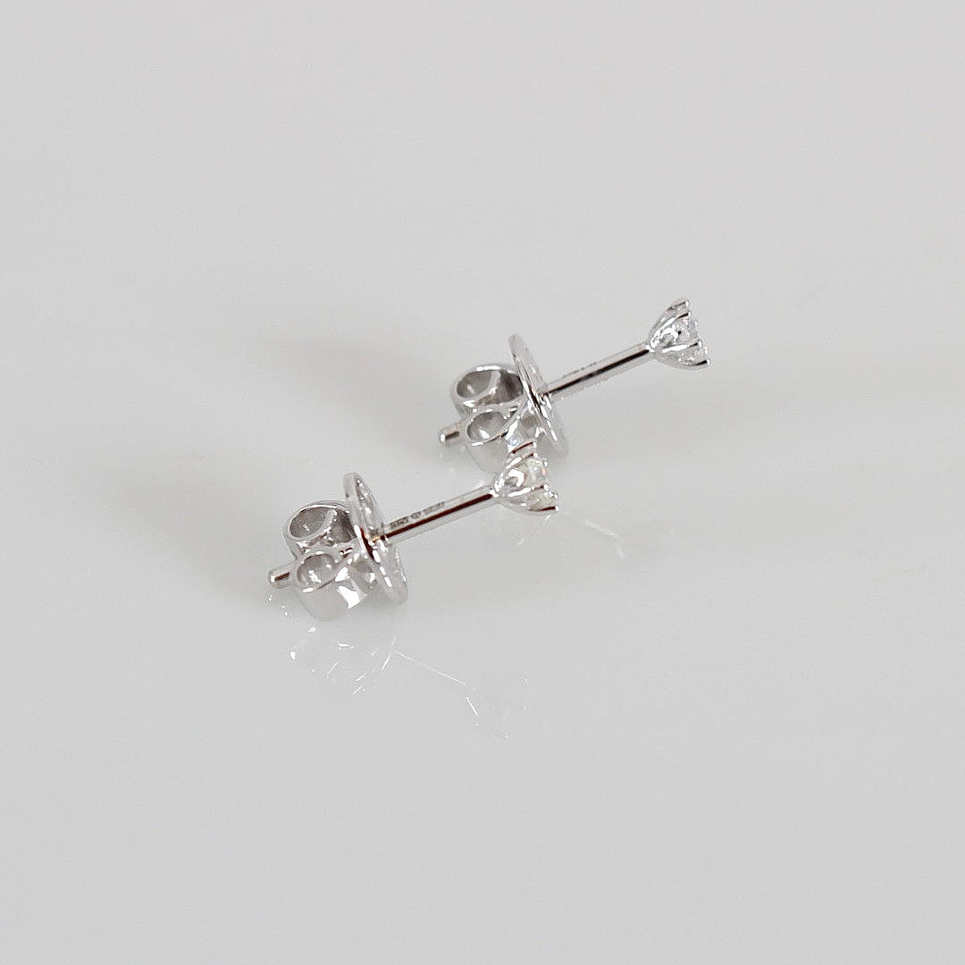 SOLITAIRE EARRINGS, 0,16ct, white gold 18K.