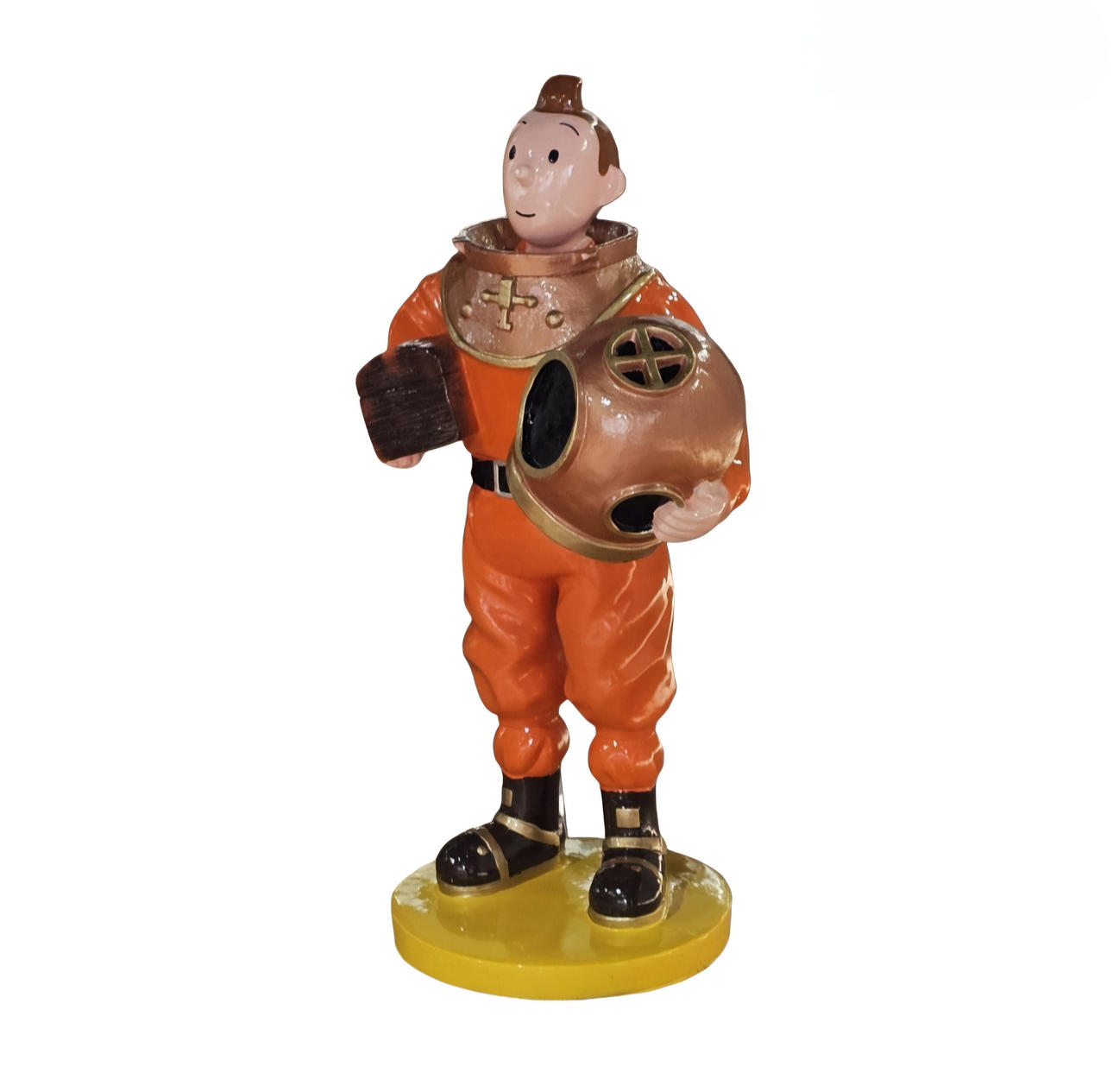 Diving tintin. Figure in polychrome resin.