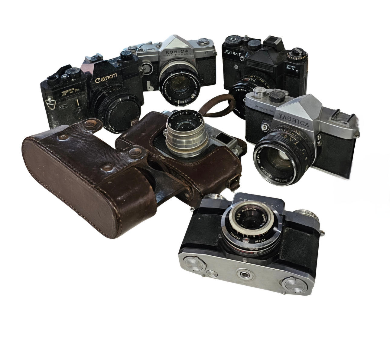 Collection of six cameras.
