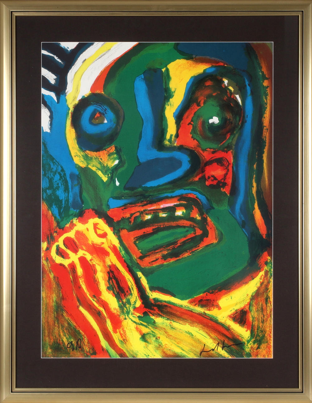 BENGT LINDSTRÖM. Face, colour lithograph, signed EA edition.
