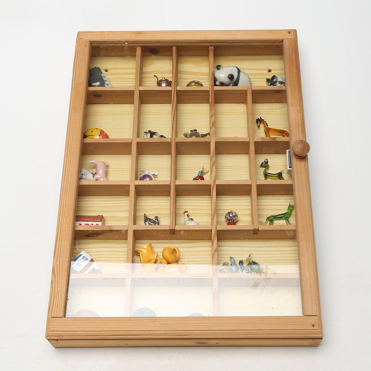 STAND CABINETS, with miniatures, 40 pcs, in different materials.
