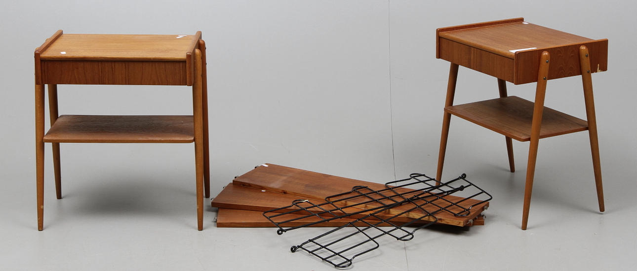 NATTBORD ett par, samt STRINGHYLLA 1960-tal.