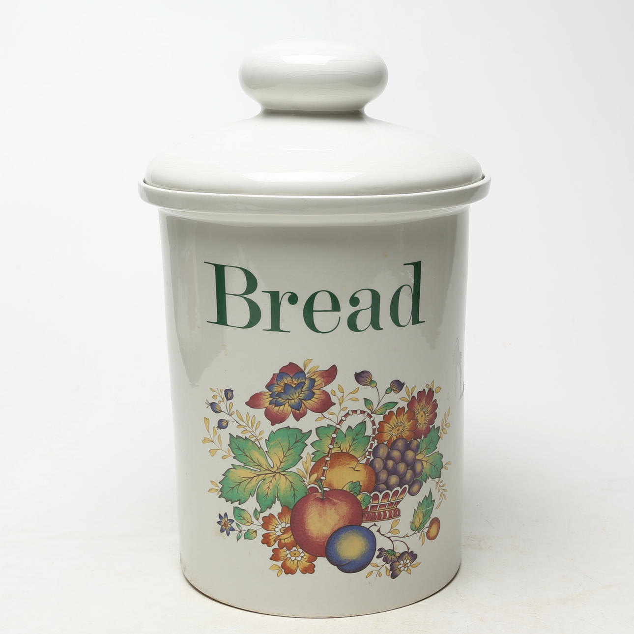 A PORCELAIN BREAD JAR with lid, Melba, England.
