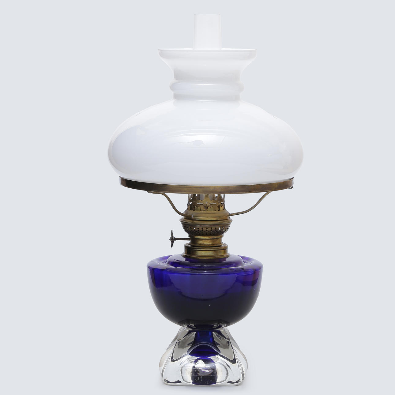 BORDSFOTOGENLAMPA, GLAS SAMT MÄSSING, ETIKETTMÄRKT.