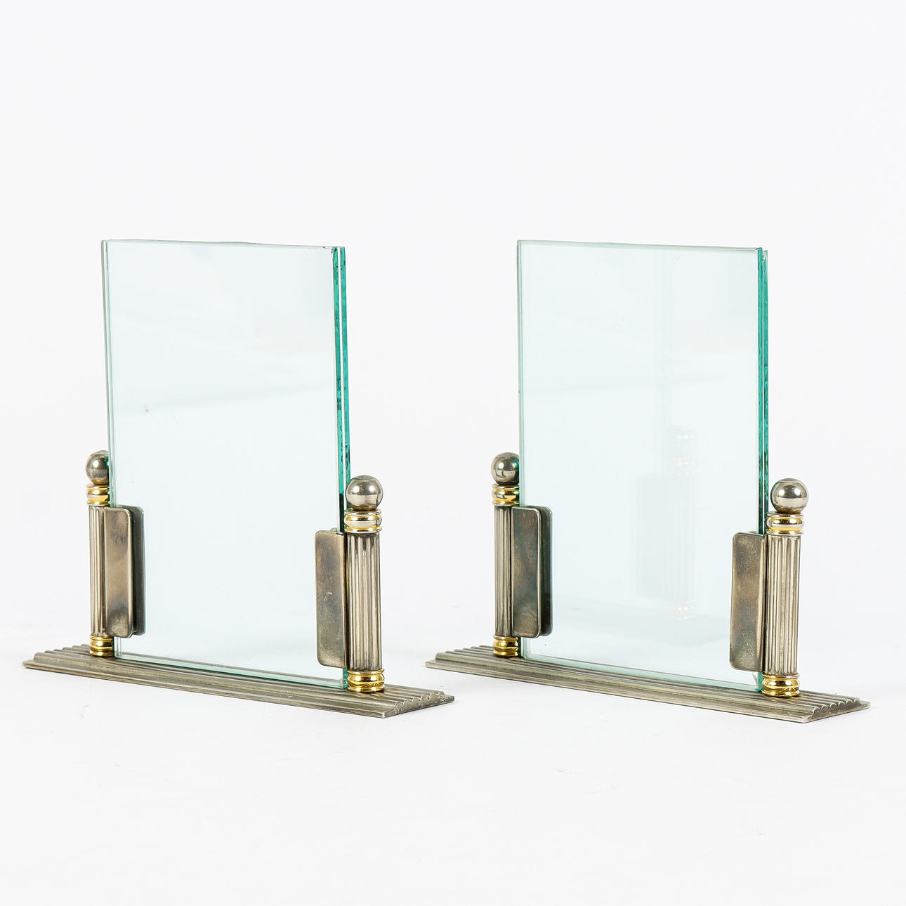 Two photographic frames, nickel silver, 20th century.