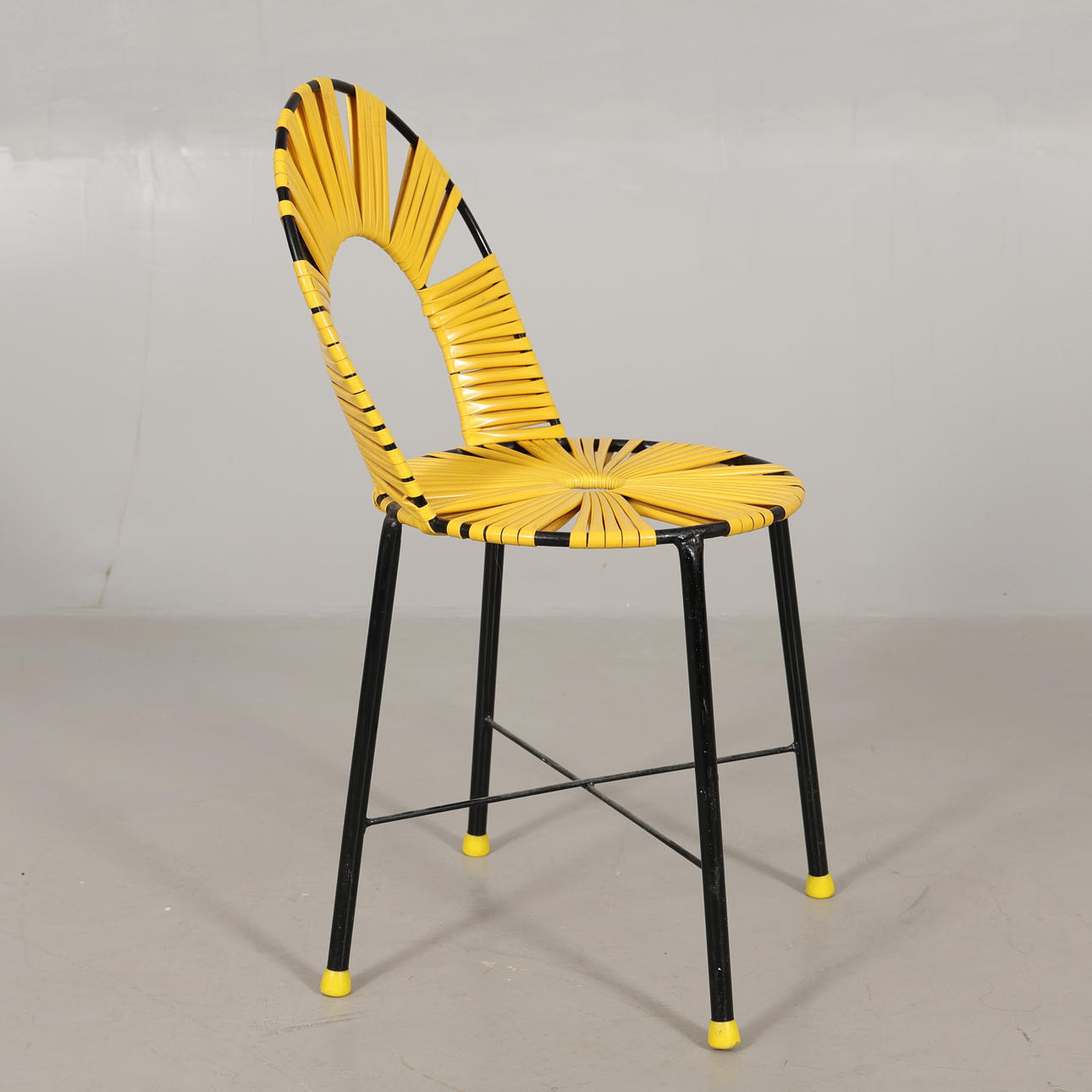 CHAIR metal with plastic strap.