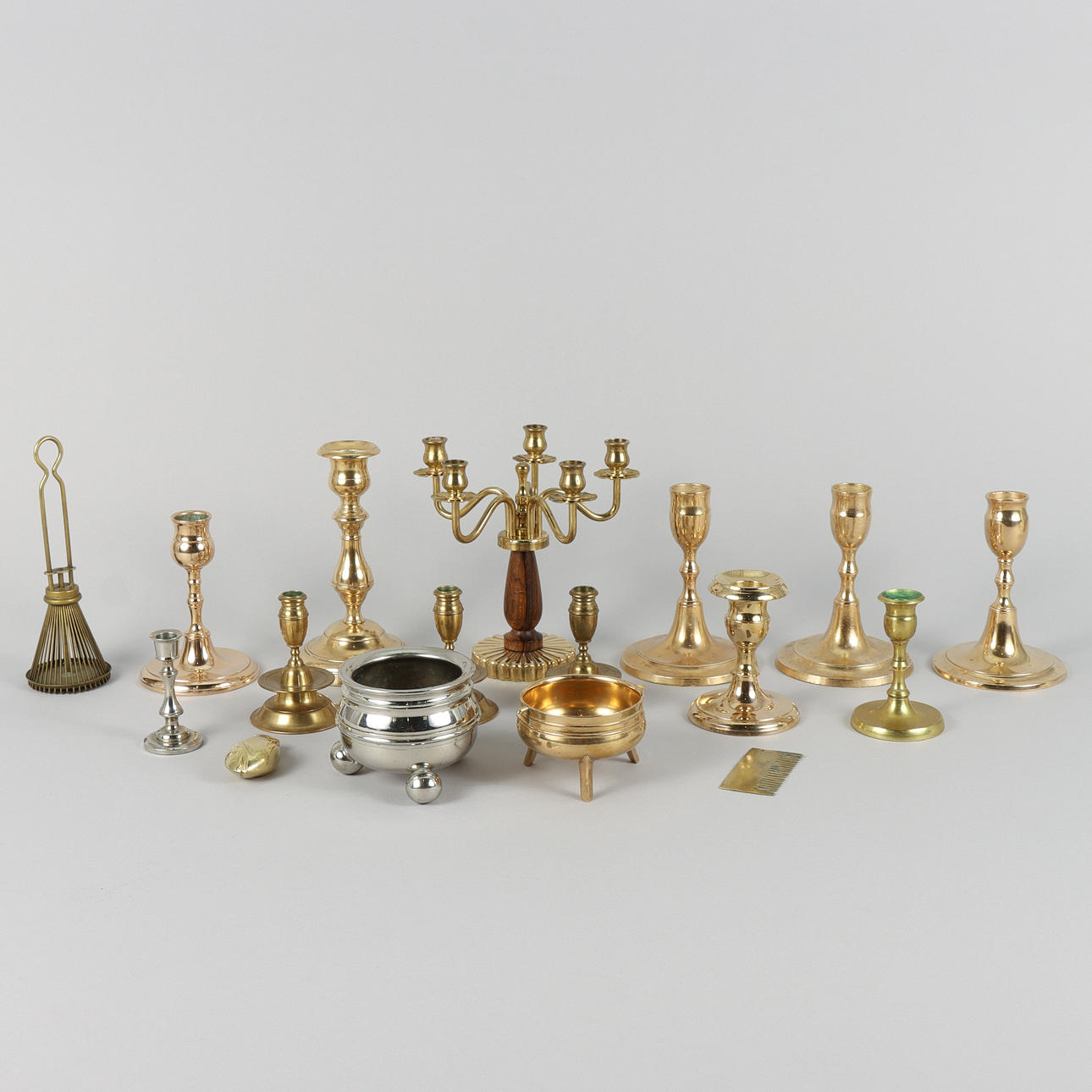 CANDLESTICKS and more in brass.