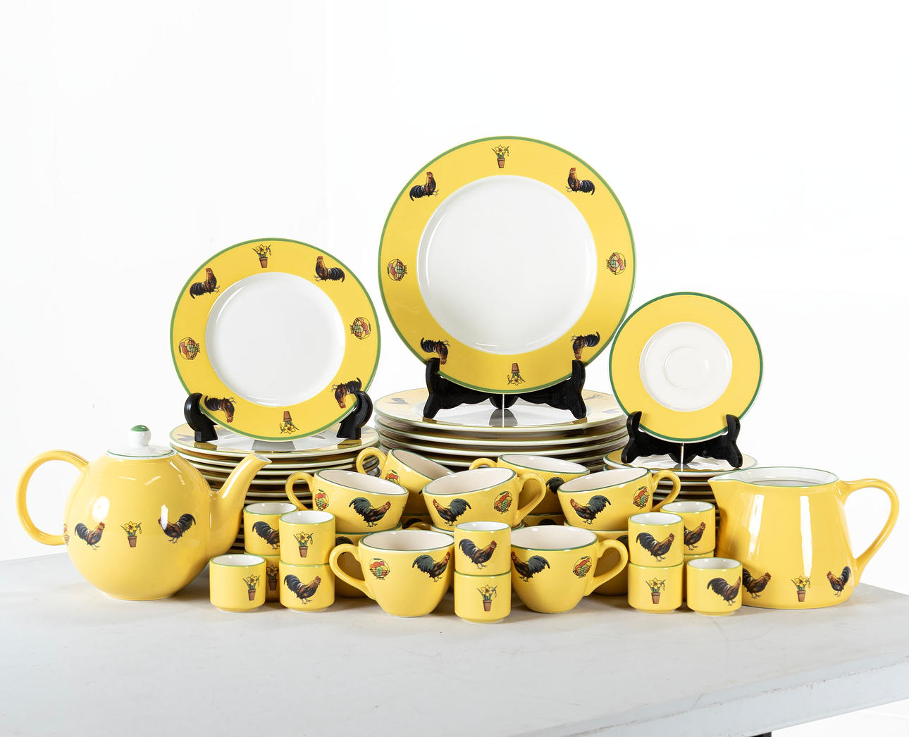 EASTER TABLEWARE, for 12 persons, 62 pieces, Pagnossin, Italy.