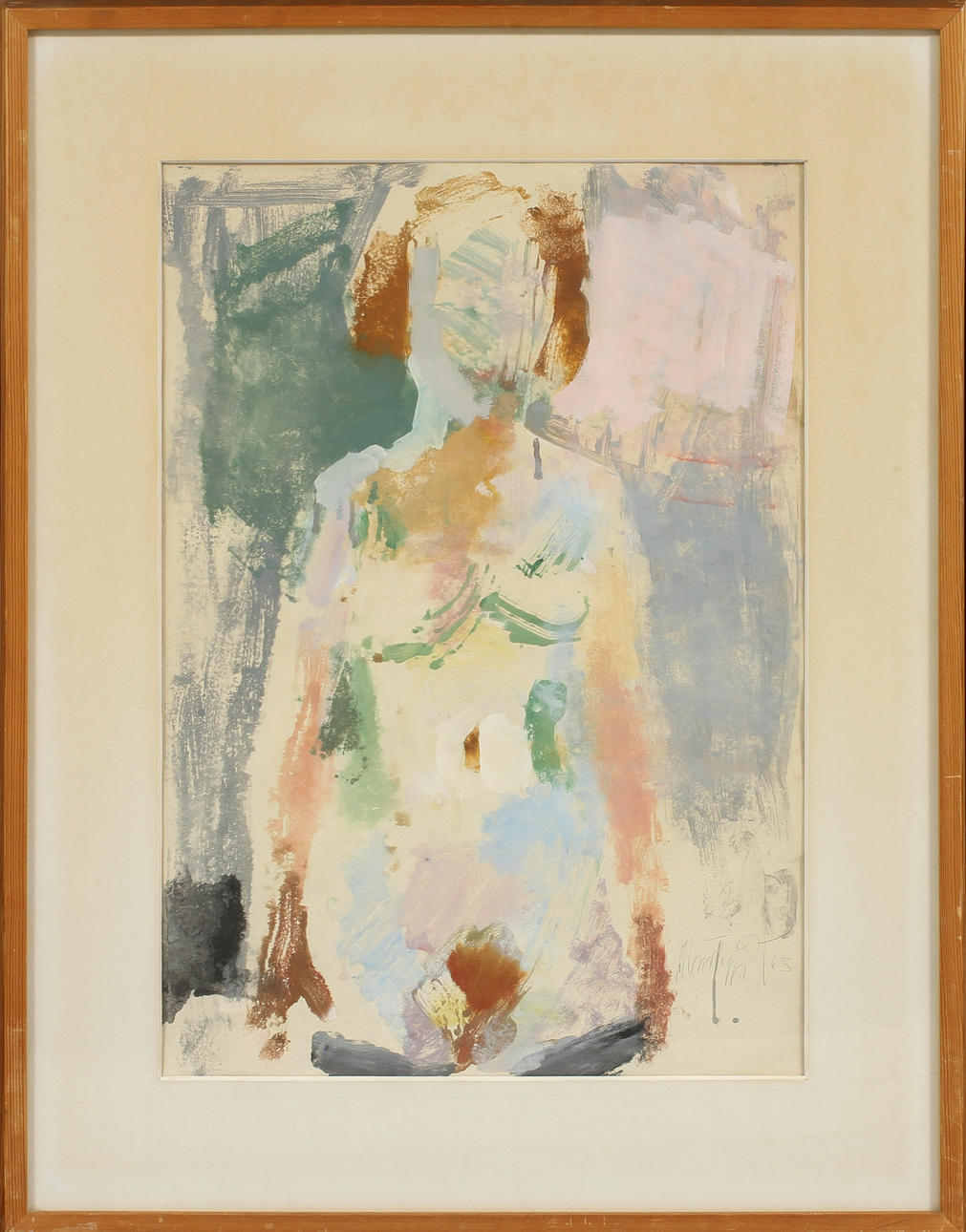 ORVAR PALM. Modell, monotyp, signerad och daterad 63.