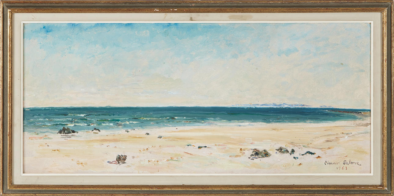 EINAR PALME. Sydsvenskt Skåne, olja på duk fäst på pannå, signerad och daterad 1963.