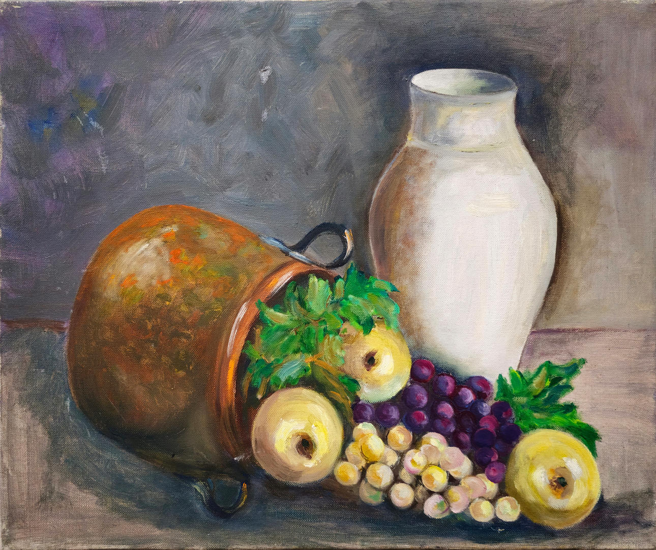 STILL LIFE. OIL ON CANVAS. SIGNED “FLAT”.