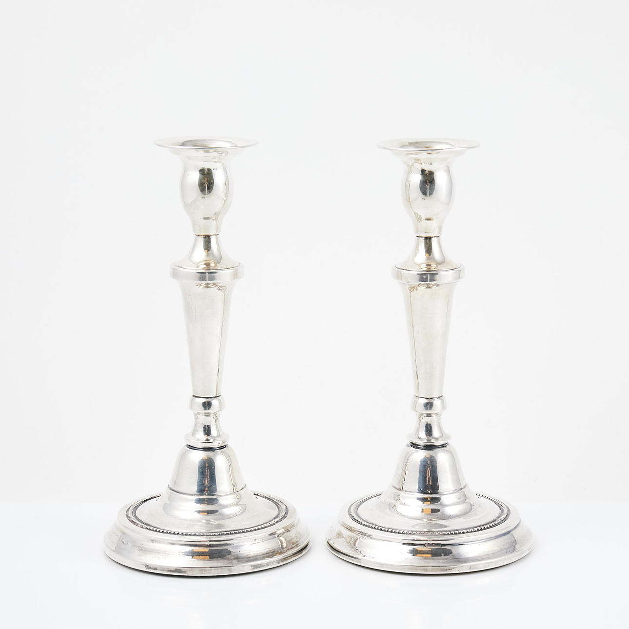 CANDLESTICKS, 1 pair, silver, with halftmark, filled.
