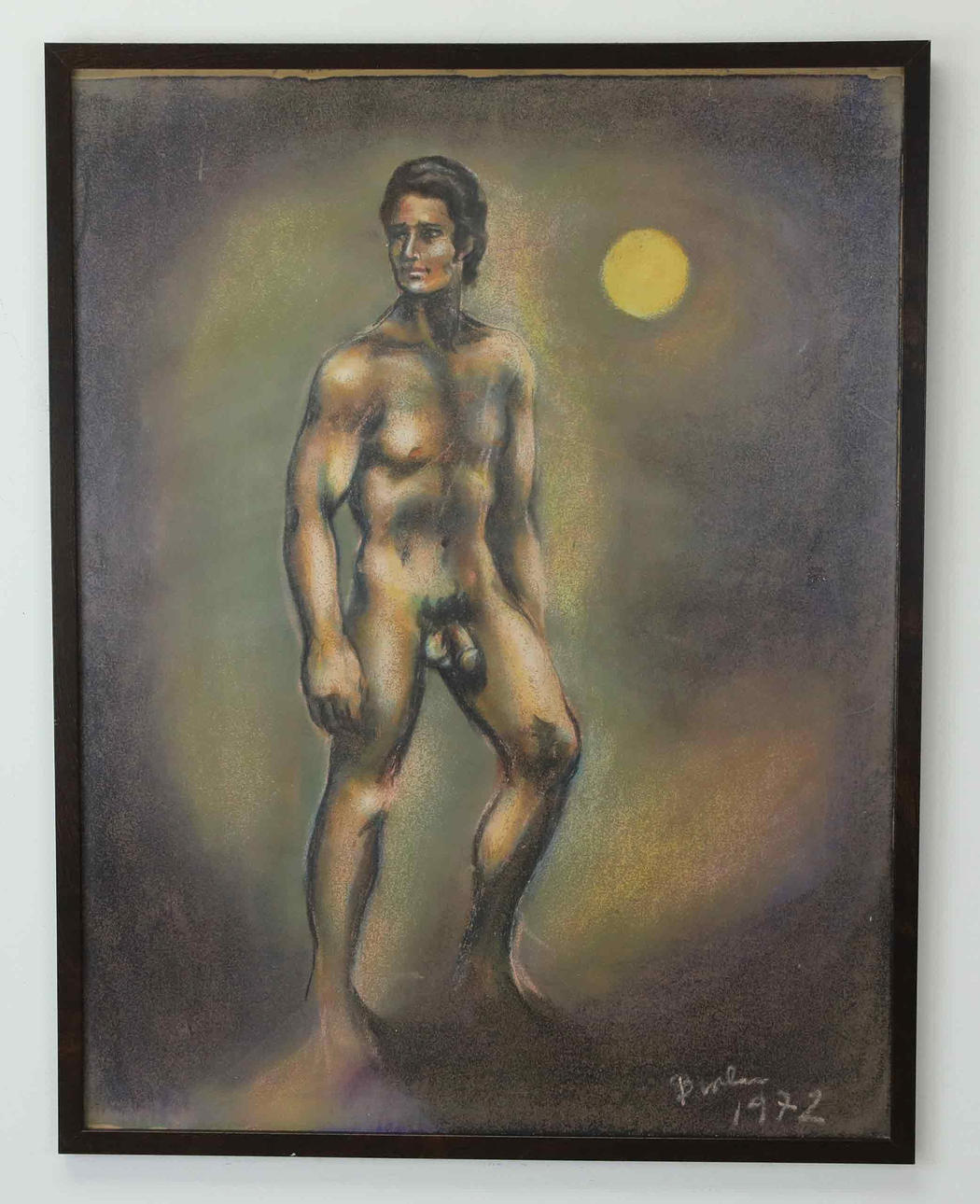 BROR-ERIC BERGQVIST. Pastell, Nakenstudie, signerad, daterad 1972.