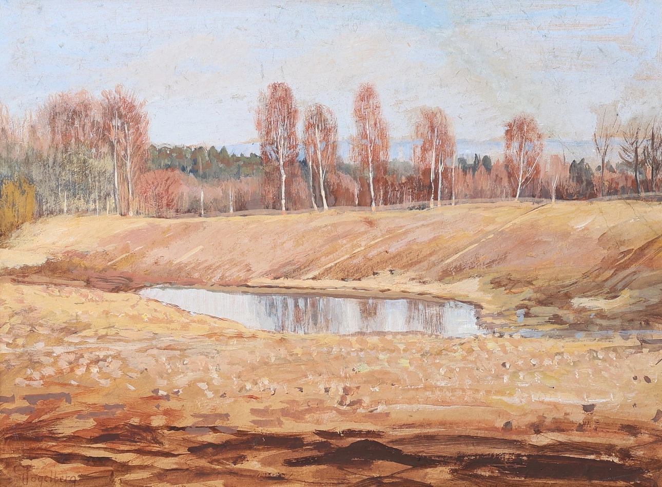 GUSTAV FOGELBERG, oil on panel, signed.