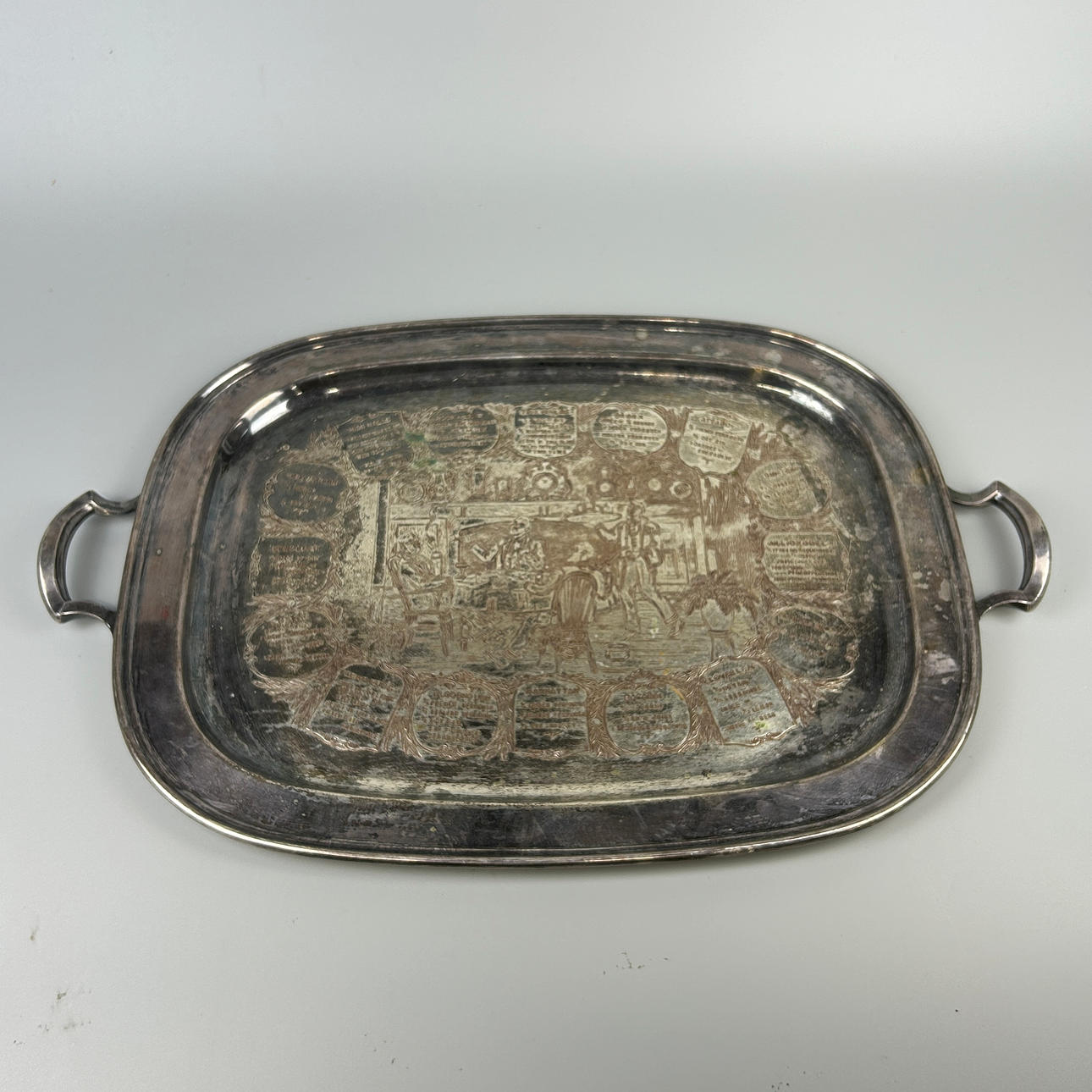 SILVER PLATE DRINKS/SERVING TRAY.