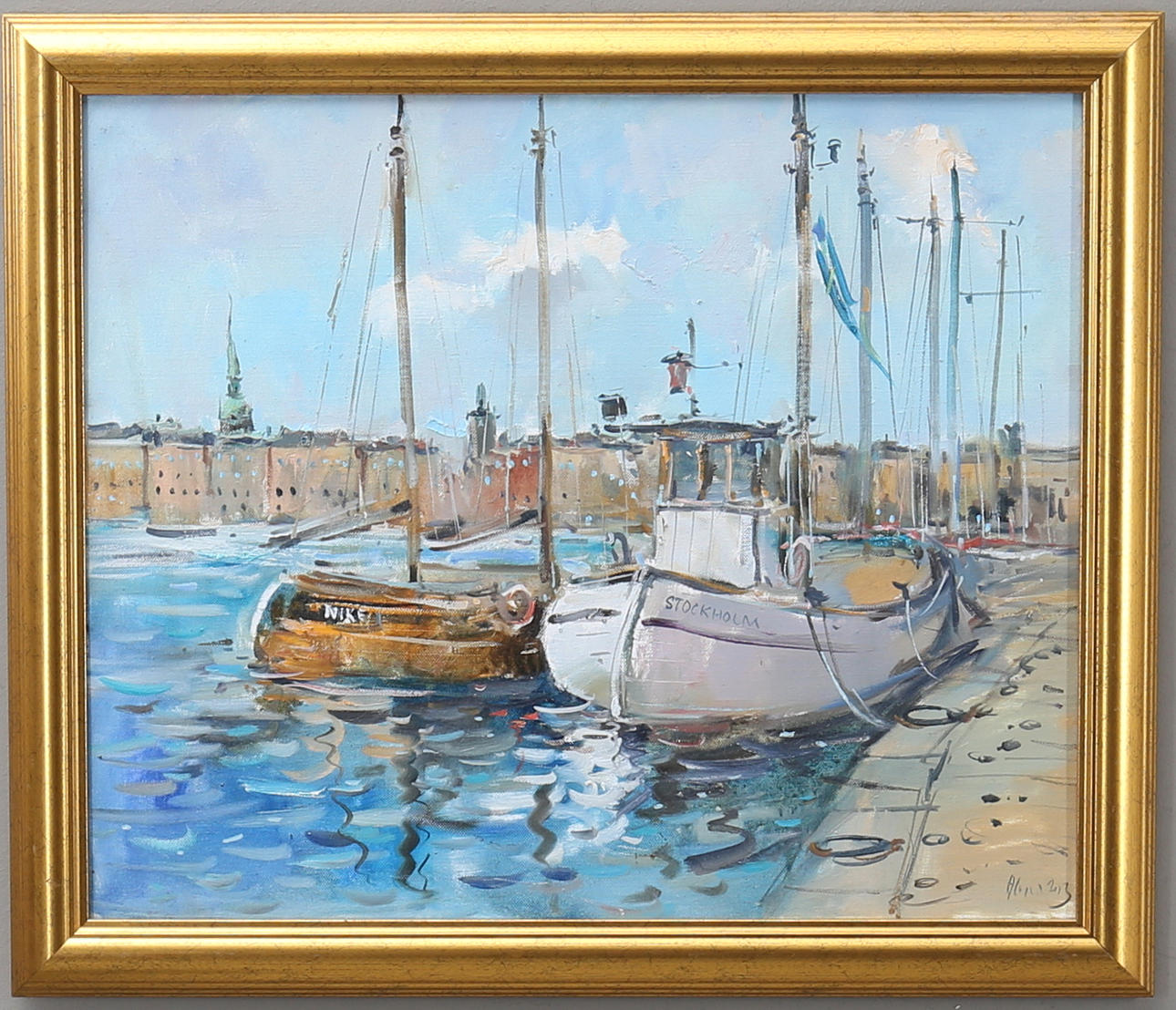 OKÄND KONSTNÄR, olja på duk, otydligt signerad.