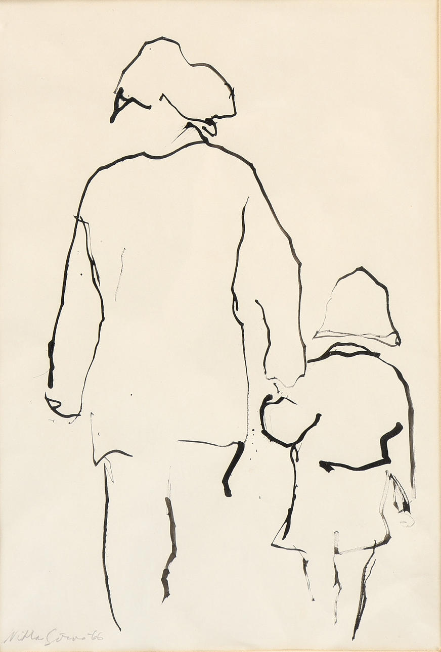 NIKLAS GÖRAN. Ink drawing, signed -66.