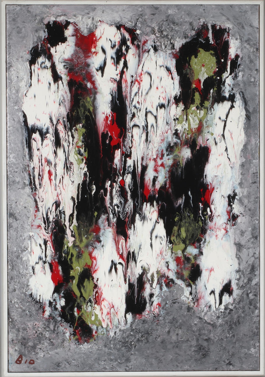 BIA PETTERSSON. Composition, acrylic, signed.