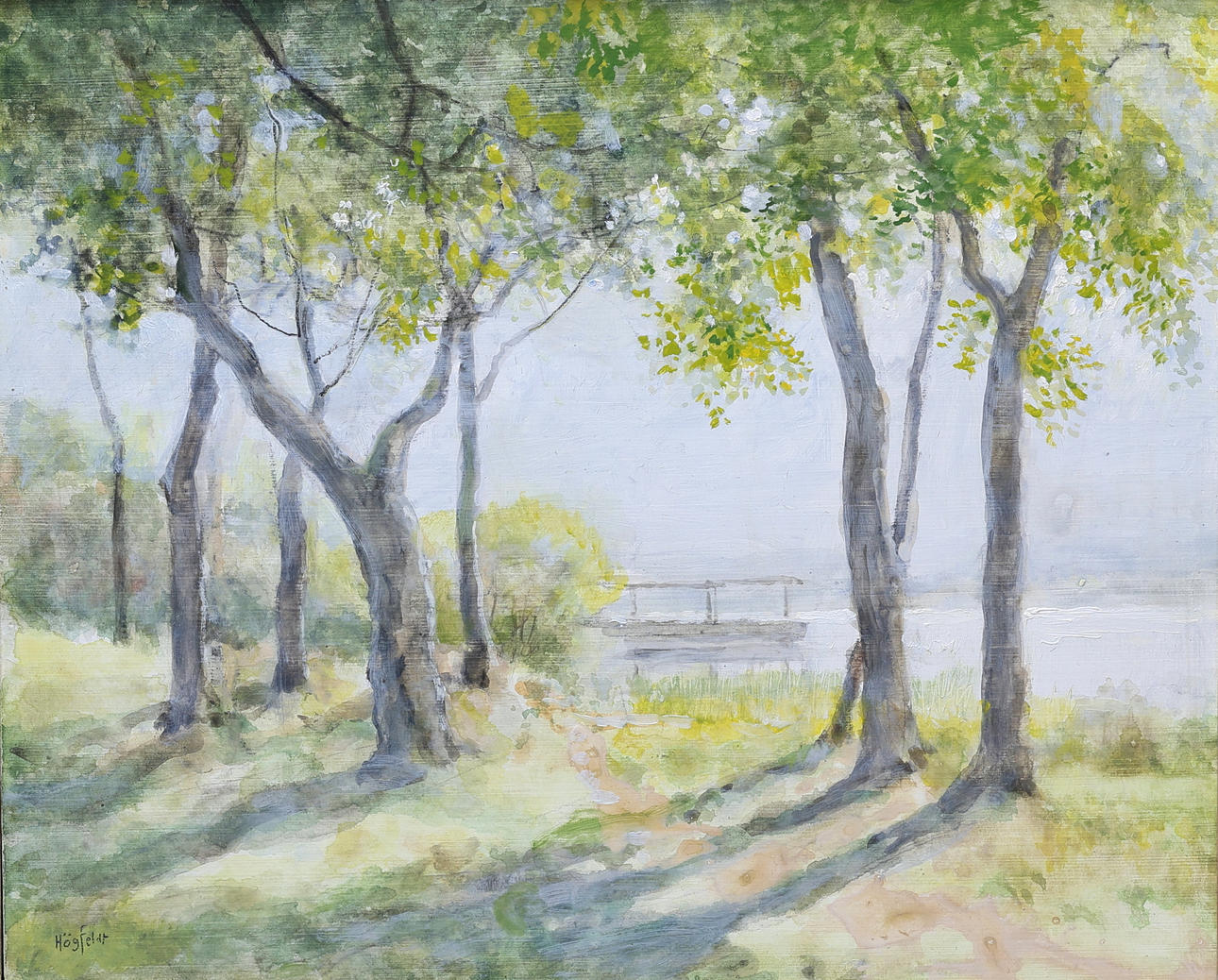 ROBERT HÖGFELDT. Oil on panel, landscape, signed.