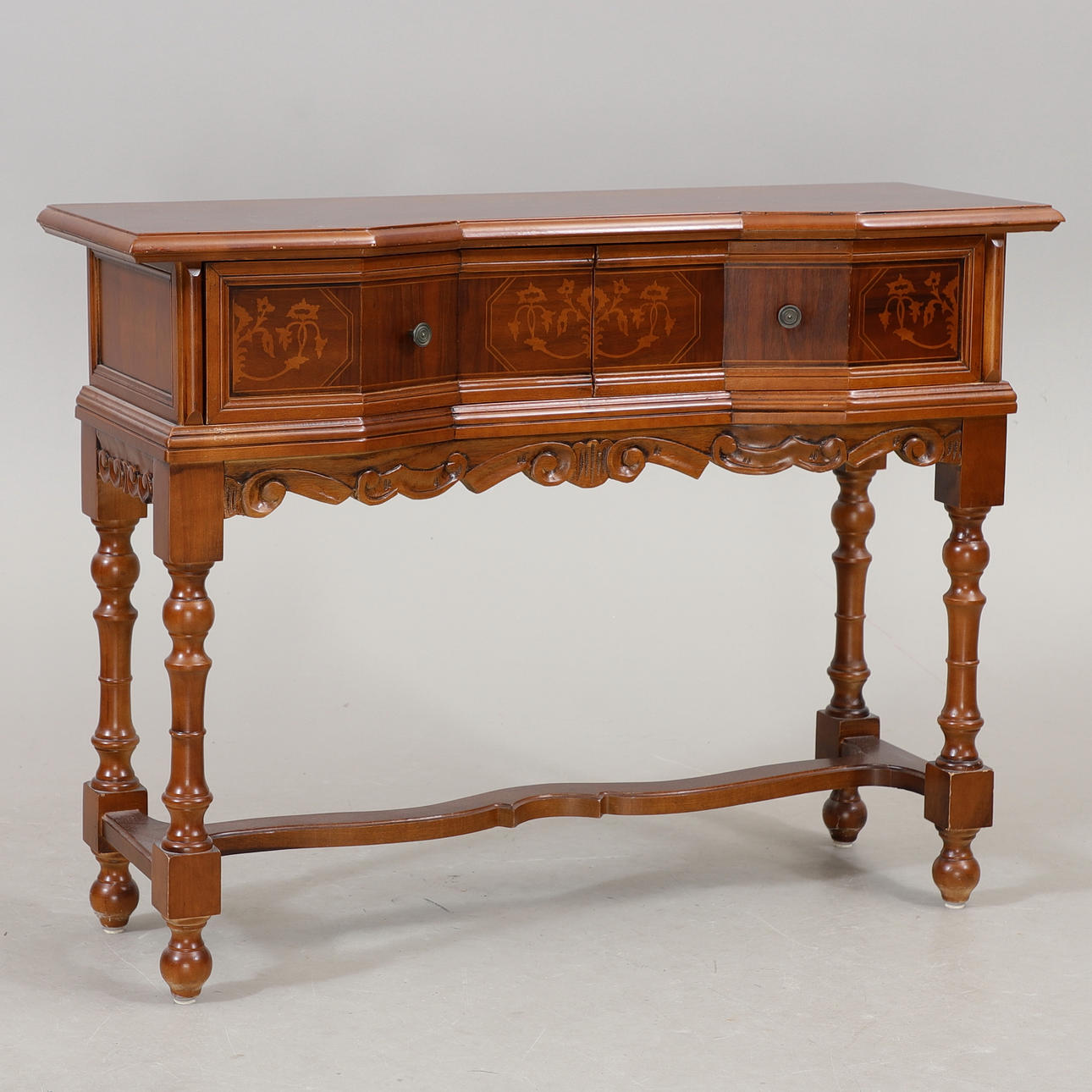 A SIDEBOARD, with intarsia, mid 20th century.