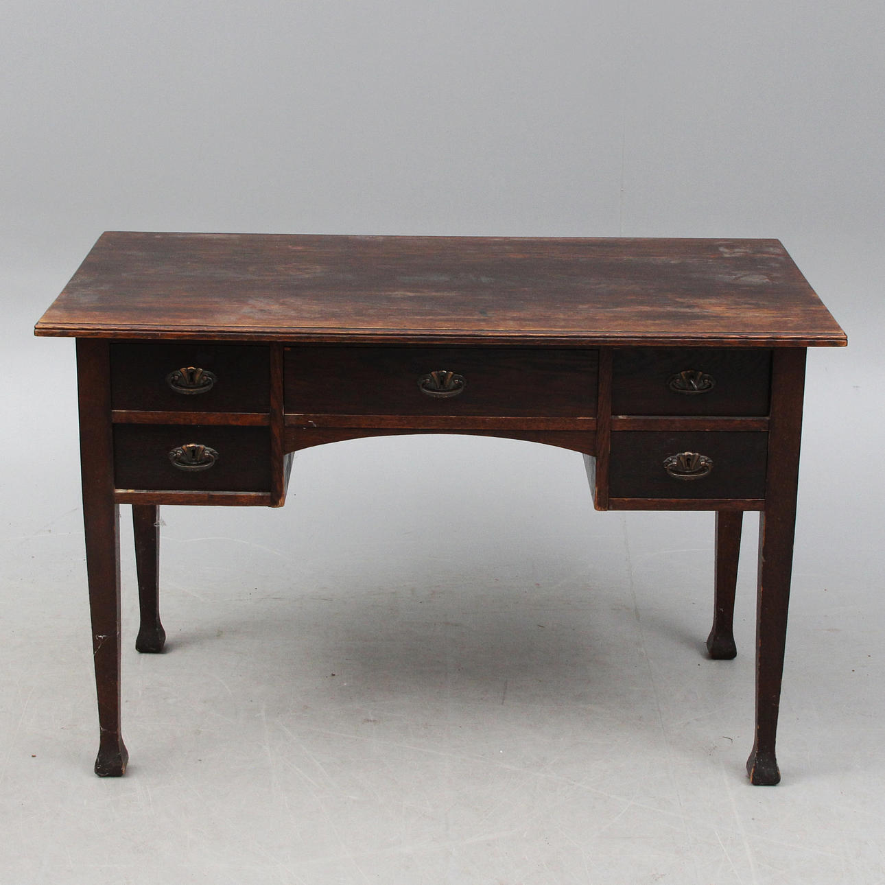 An oak desk, early 20th century.