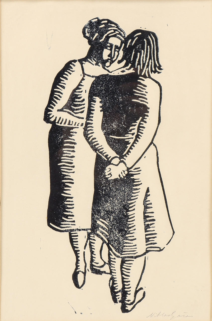 NIKLAS GÖRAN. Woodcut, signed.