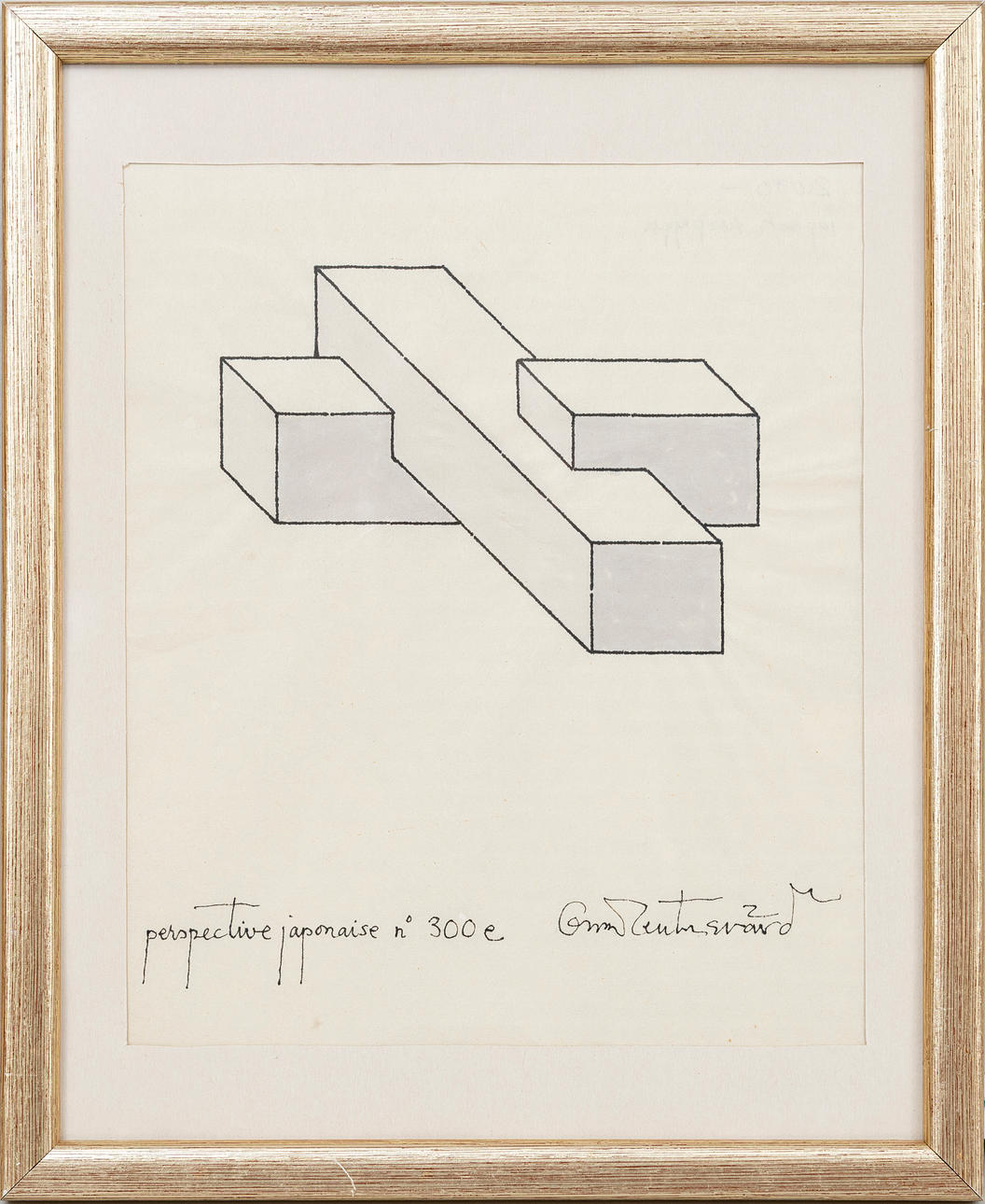 OSCAR REUTERSVÄRD. Perspective japonaise no 300 e, drawing, signed.