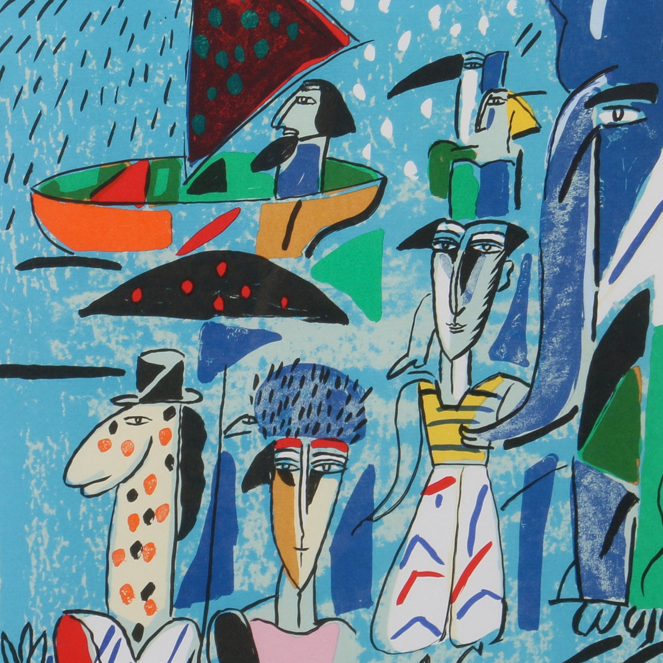 MADELEINE PYK. Färglitografi, "och himlens port öppnade sig", signerad samt numrerad 6/150.