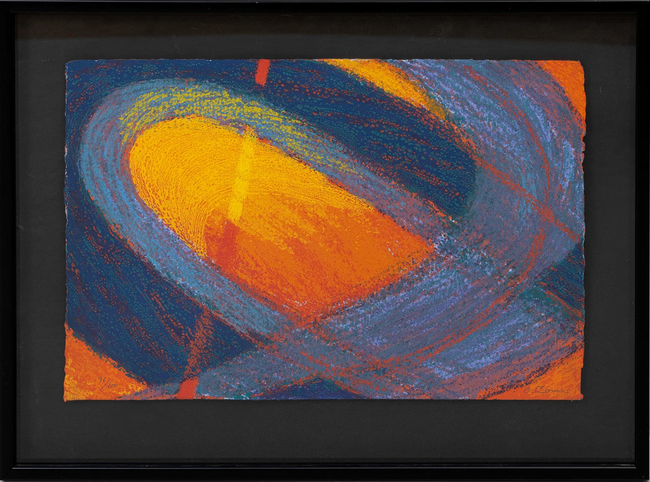 OLLE BONNIÉR. Composition, lithograph in colours, signed and numbered 96/100.